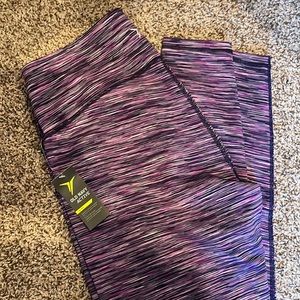 Purple Striped Leggings